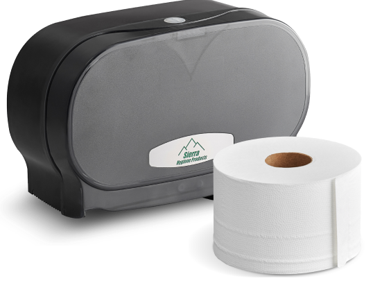 Sierra Hygiene dispenser and bath tissue